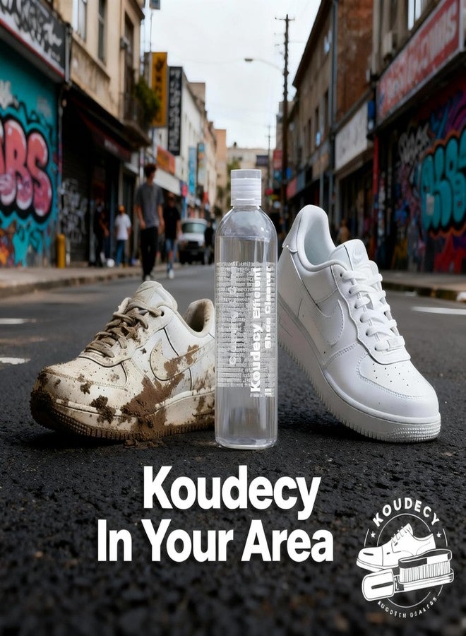 Koudecy Shoe Cleaner Kit for Sneaker - 10.1 Oz Shoe Cleaning Kit with Eraser&Brushes&Towel, White Shoe & Suede Shoe Cleaner for Leather Suede Mesh Knit and Most Materials - Image 3