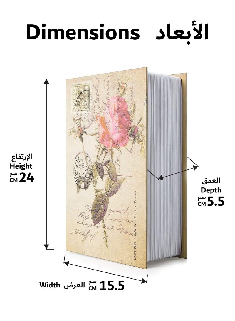 رينوفو خزنة معدنية صغيرة على شكل كتاب مع مفتاح مقاس 24*15.5*5.5 سم لحفظ الأشياء الثمينة  - Image 2