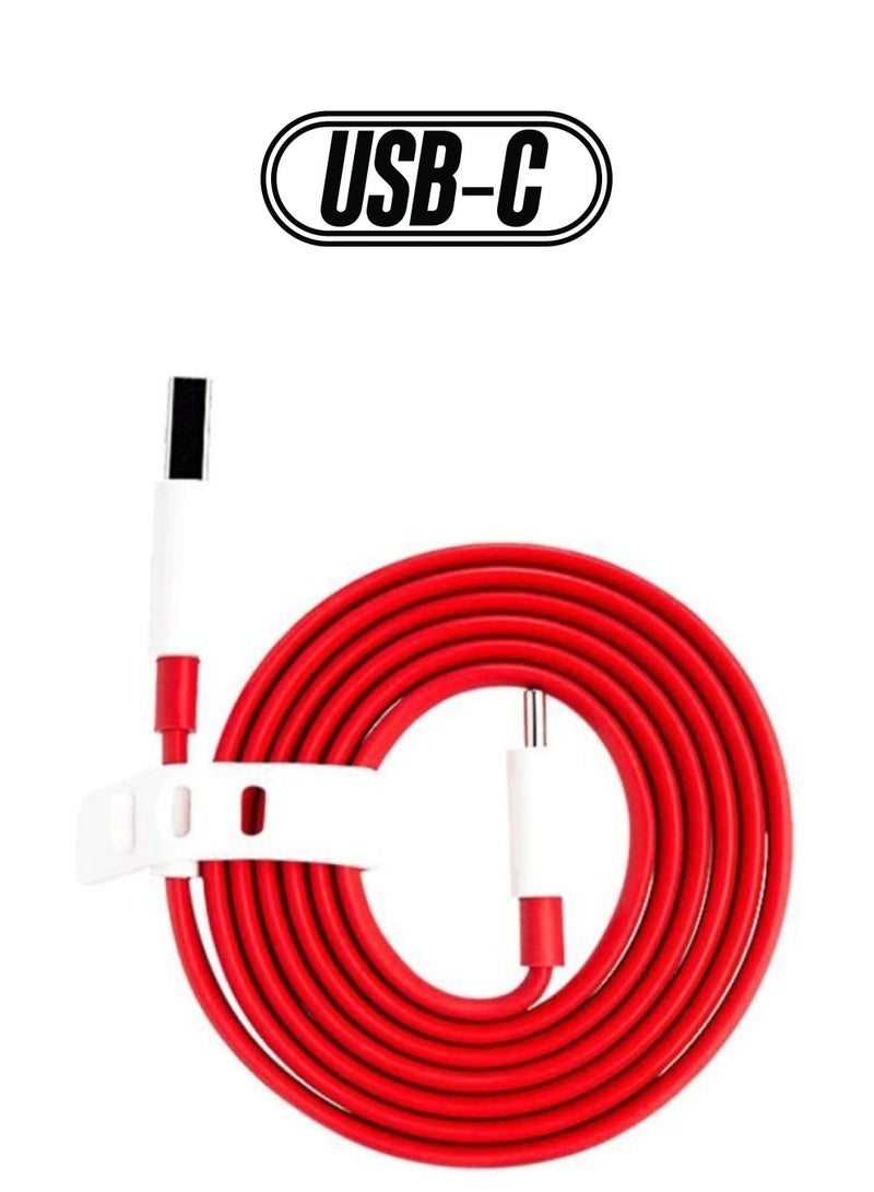 OnePlus One Type C Charging Cable Red/White - Image 1