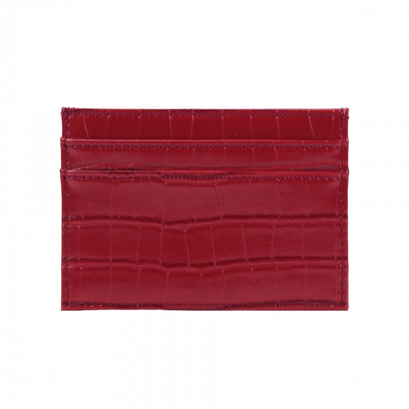 New Spot PU Card Holder Coin PUrse Large Capacity Card Holder Womens High-end Portable Bank Credit Card Holder Red crocodile pattern 