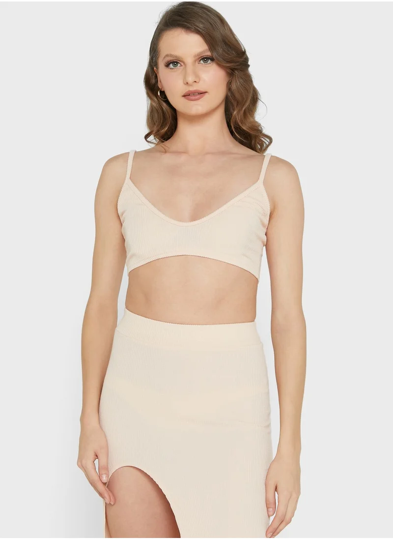 LASULA Plunge Neck Crop Top