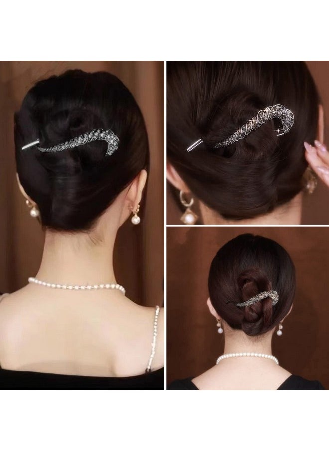 AEGYPIUS - Metal Hair Clips ; Rhinestone One Word Hair Clips ; French Barrettes Jaw Clips Hairpins ; Metal Hair Accessories Great For Everyday Use ; French Twist N Hair Clip Perfect For Women And Girls (Black) - Image 1