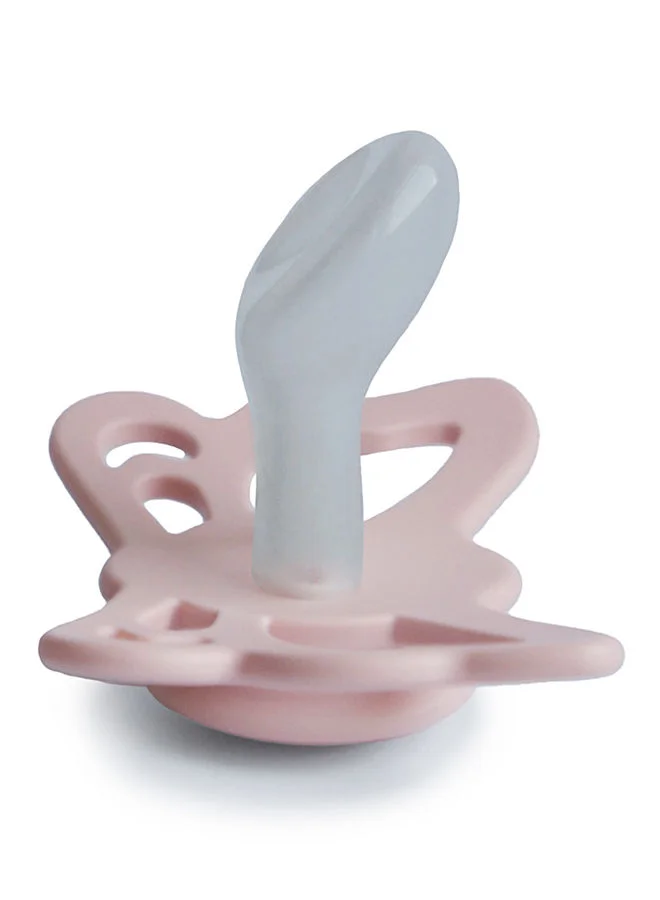 FRIGG Butterfly Anatomical Silicone Baby Pacifier 6-18M Blush Size 2