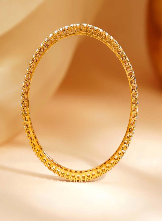 Rubans Set of 4 Gold Plated Cubic Zirconia Designer Bangles Statement Festive Traditional Jewellery for Women & Girls - Image 5