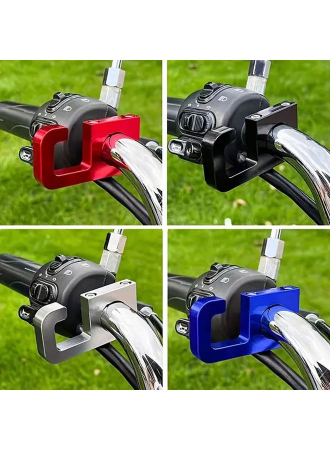 Red Motorcycle Handlebar Hook Aluminum Alloy Bike Bag Rack for Scooters E Bikes - Image 4