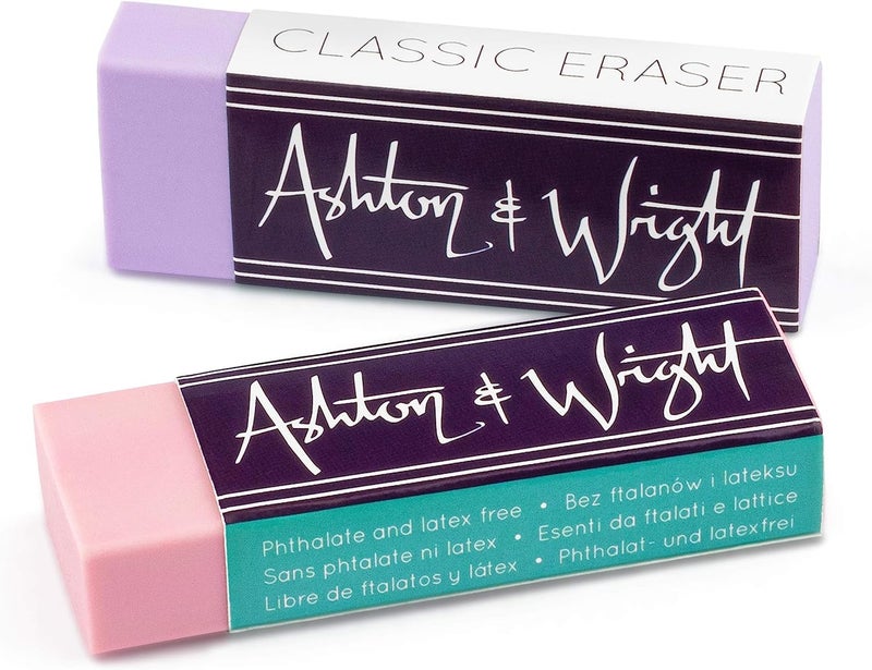 Ashton and Wright - Classic Eraser - Latex Free Plastic Rubber - Pack of 5 Pastel - Image 3