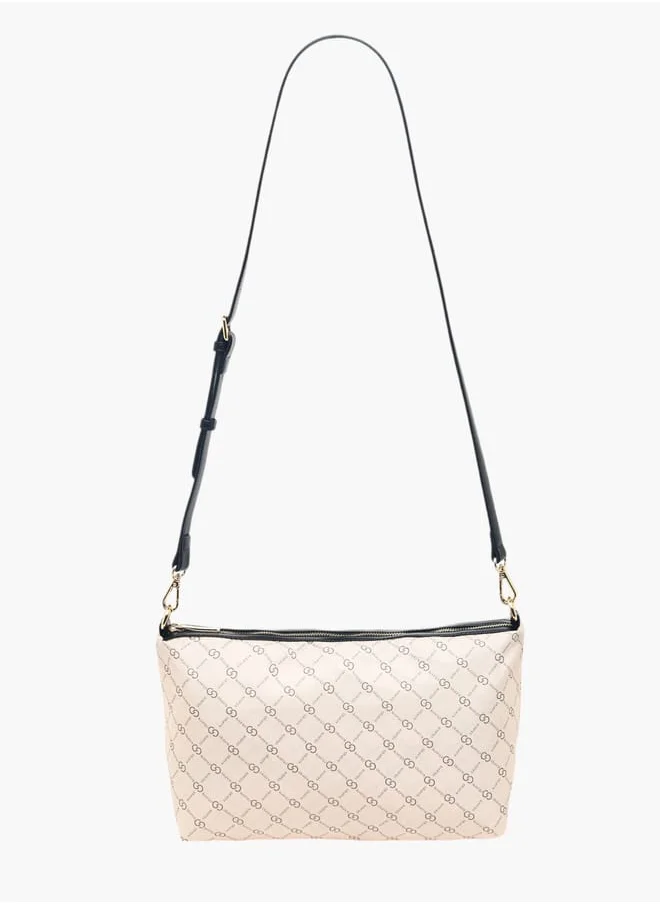 Celeste Womens Monogram Print Tote Bag With Double Handle And Pouch