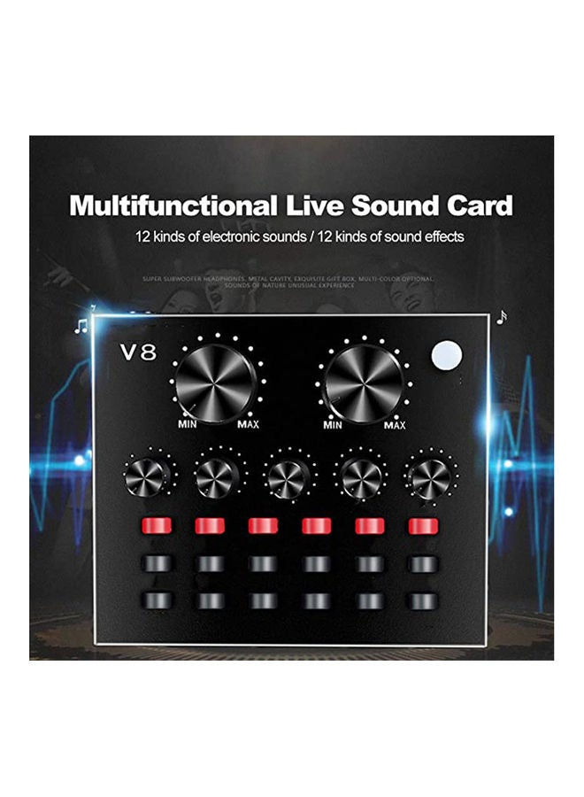 13-Piece Multi-Functional Live Sound Card Condenser Microphone with Suspension Scissor Kit ANY0062 Multicolour - Image 3
