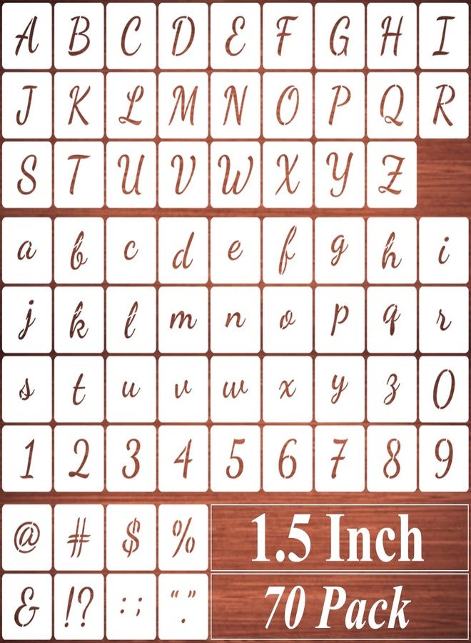 REOLAN 1.5 Inch Alphabet Letter Stencils for Painting - 70 Pack Letters and Numbers Stencil Templates with Signs for Painting on Wood, Reusable Number and Letter Stencils for Chalkboard Wood Signs & Wall Art - Image 1