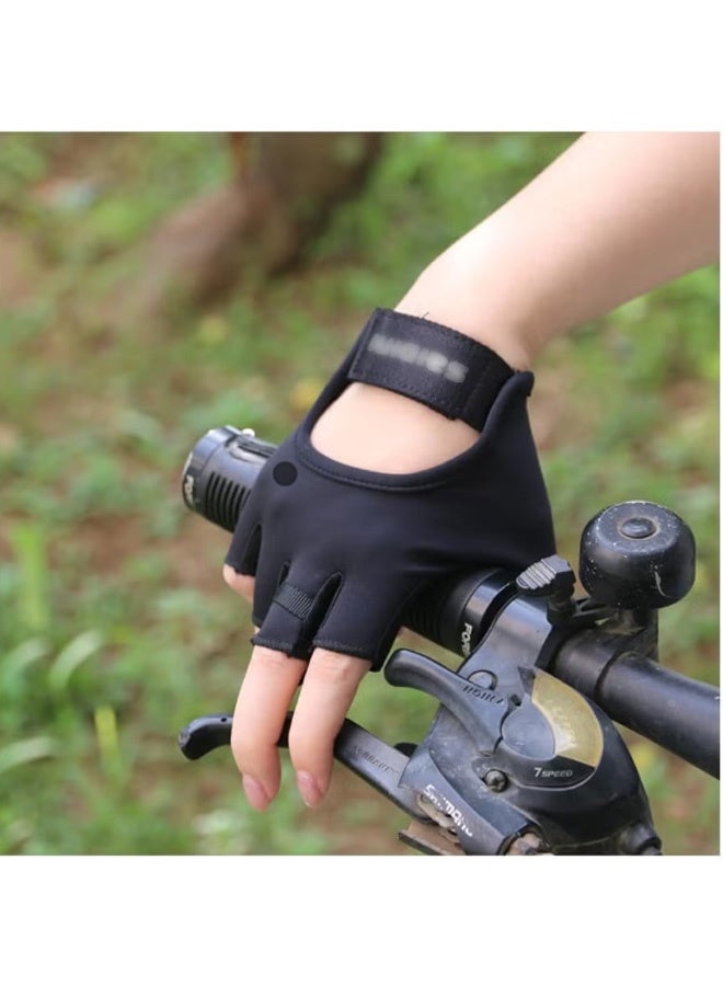 CAMPANAS Gym Hand Gloves with Anti-skid and Wear-resistant, Comfortable Exercise Gloves and Breathable Cycling Gloves, Weight Lifting Gloves, Black M - Image 4