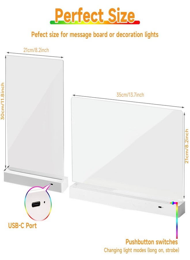 BYTLK 2025 New LED Color Note Board, Rechargeable LED Acrylic Message Board, Acrylic Illuminated Dry Erase Board, Can be Used as Night Light for bar/Shop/Office/Holiday/Gifts (Horizontal13.7 * 8.2inch) - Image 4