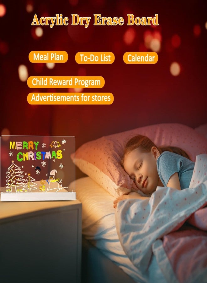 BYTLK 2025 New LED Color Note Board, Rechargeable LED Acrylic Message Board, Acrylic Illuminated Dry Erase Board, Can be Used as Night Light for bar/Shop/Office/Holiday/Gifts (Horizontal13.7 * 8.2inch) - Image 3