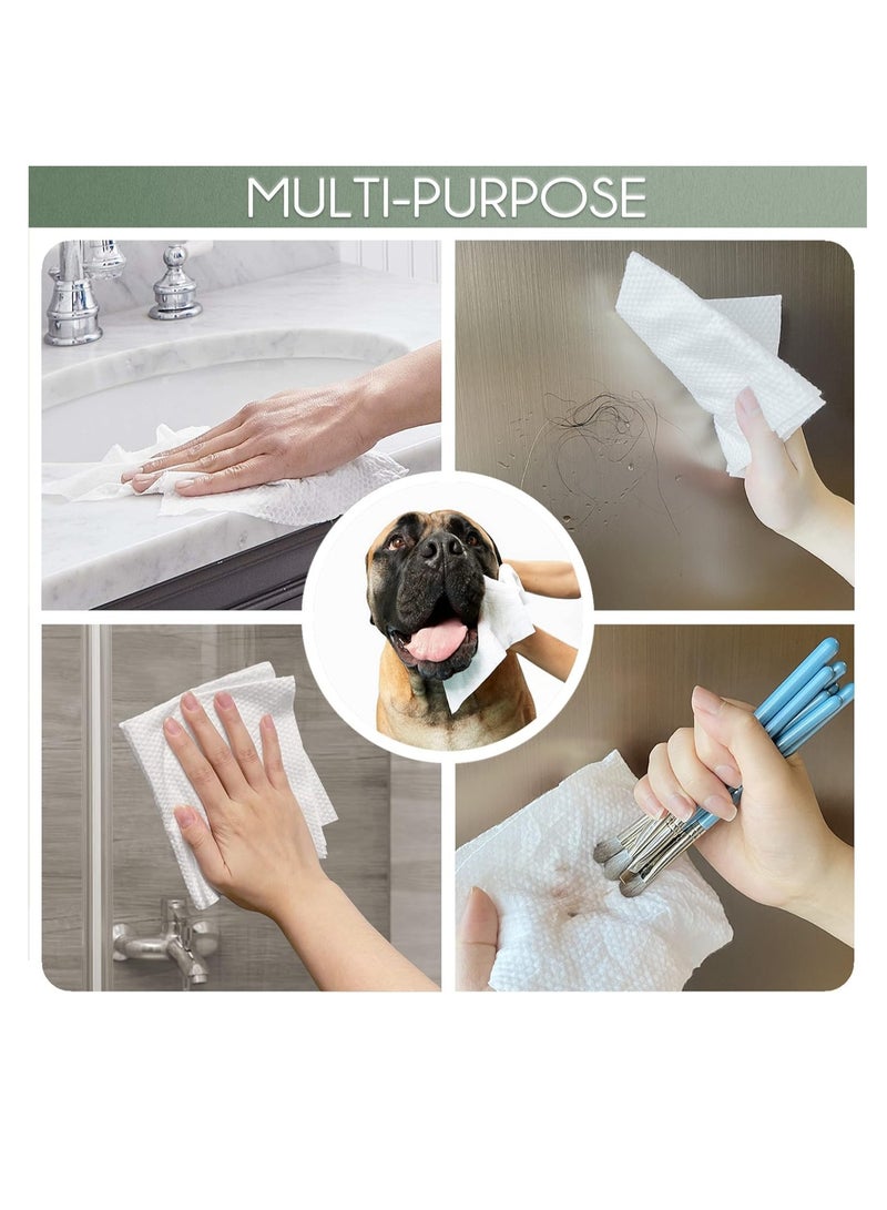 SOLARAE Disposable Face Towel Bamboo Biodegradable Large Dry Face Wipes 60 Count 1 Box Extra Thick Soft Clean Facial Towels for Sensitive Skin Makeup Removing Facial Cleansing Nursing Travel - Image 3