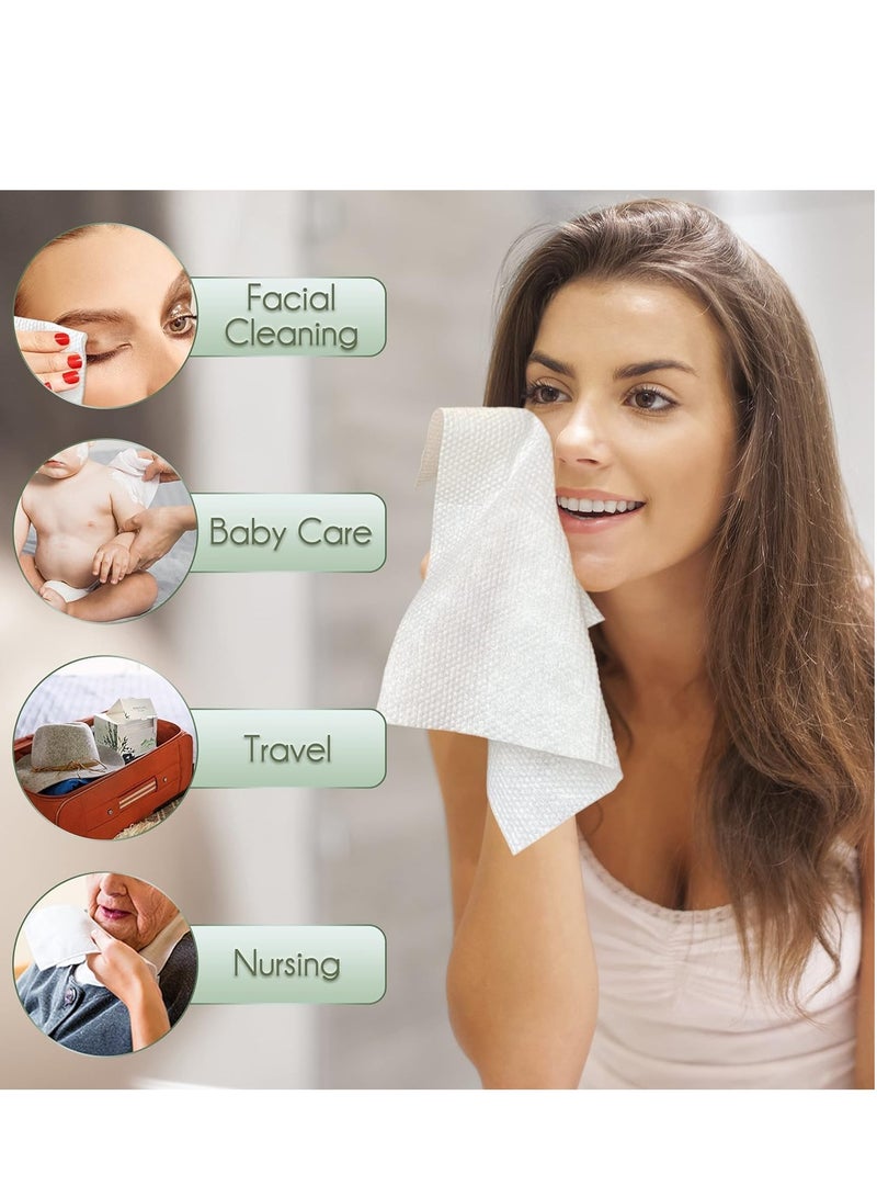 SOLARAE Disposable Face Towel Bamboo Biodegradable Large Dry Face Wipes 60 Count 1 Box Extra Thick Soft Clean Facial Towels for Sensitive Skin Makeup Removing Facial Cleansing Nursing Travel - Image 2