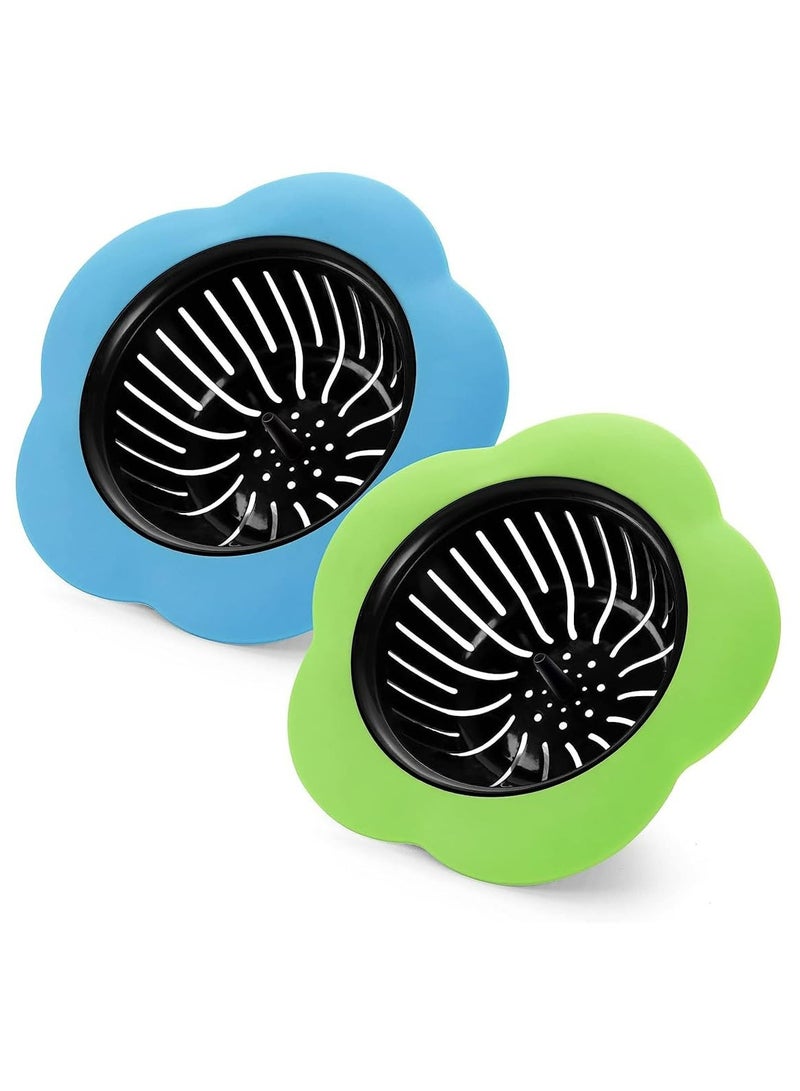 CMGTYYD 4 Pack Sink Drain Strainer, Kitchen Sink Strainer, Flexible Silicone Kitchen Sink Strainer Basket, Flower Shape, Large Wide Rim 4.5 inch Diameter - Image 2