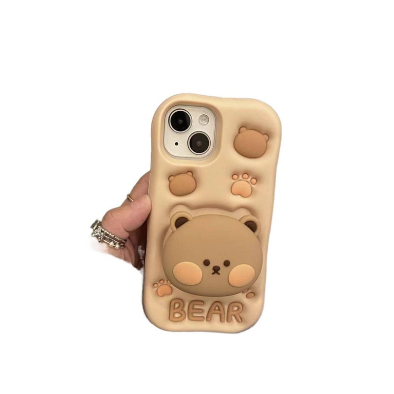Drop Protection Silicone , , Bear Pattern , , Kickstand , Cover for Samsung Galaxy A26 for Desk Setup - Image 4