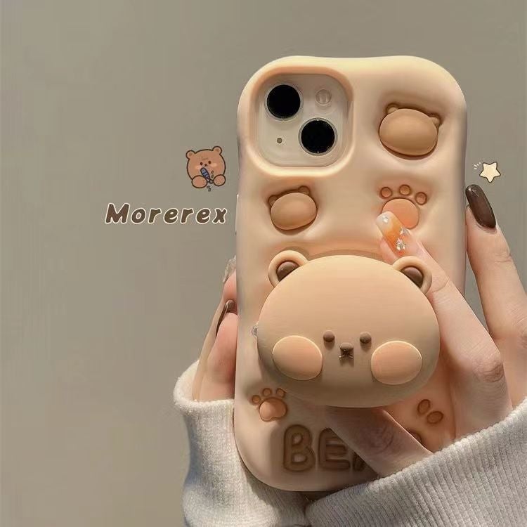 Drop Protection Silicone , , Bear Pattern , , Kickstand , Cover for Samsung Galaxy A26 for Desk Setup - Image 2