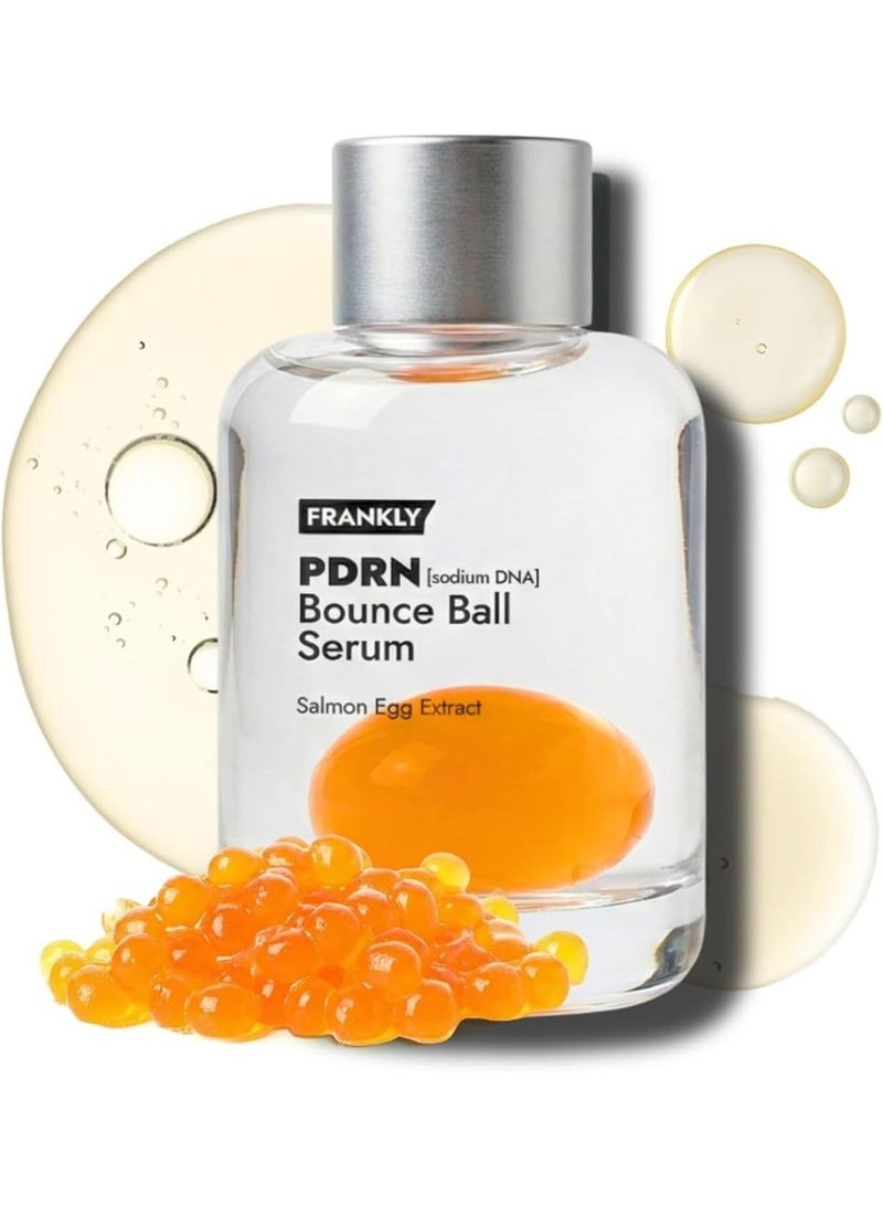 FRANKLY Salmon PDRN Bounce Ball Serum 30ml Korean Glass Skin Serum with Salmon DNA PDRN Niacinamide Hyaluronic Acid Hydrating Brightening Firming Repair Serum for Damaged Sensitive Skin - Image 1