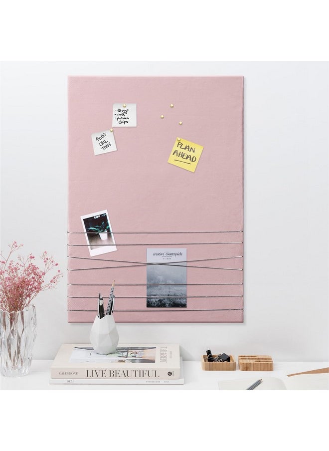 Navaris - Fabric Memo Bulletin Board - 12" X 17" Velvet Memory Board For Wall To Display Photo Collages, Pictures, Notes - Includes 6 Push Pins - Pink - Image 1