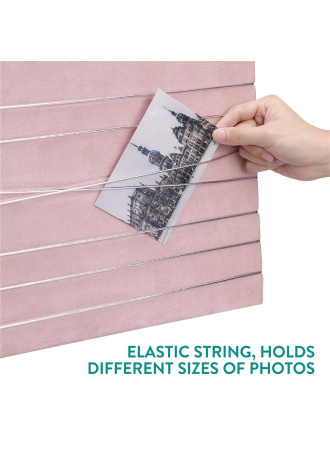 Navaris - Fabric Memo Bulletin Board - 12" X 17" Velvet Memory Board For Wall To Display Photo Collages, Pictures, Notes - Includes 6 Push Pins - Pink - Image 1