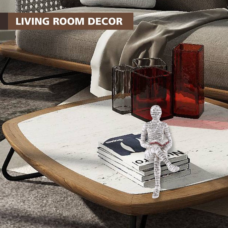 GRAPMKTG Home Decor Pulp Reading Women Thinker Statue Aesthetic Sculpture Room Decor Modern Abstract Decoration on Shelf Table Desk for Living Room Office Bedroom E - Image 5