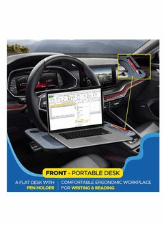 Y&D 2 in 1 Car Tray Table, Steering Wheel Desk, Laptop and Cup Holder for Car, Accessories, Trays Eating, Multifunctional Main Driver Card Food Drive Travel  - Image 2