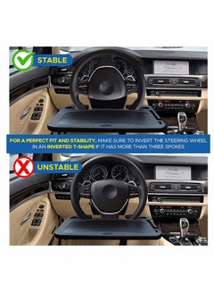 Y&D 2 in 1 Car Tray Table, Steering Wheel Desk, Laptop and Cup Holder for Car, Accessories, Trays Eating, Multifunctional Main Driver Card Food Drive Travel  - Image 4
