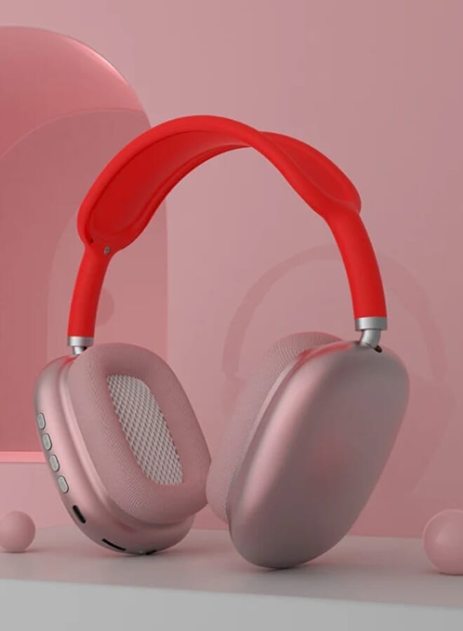 P9 Bluetooth Wireless Headset Over-Ear Headphone Red - Image 1
