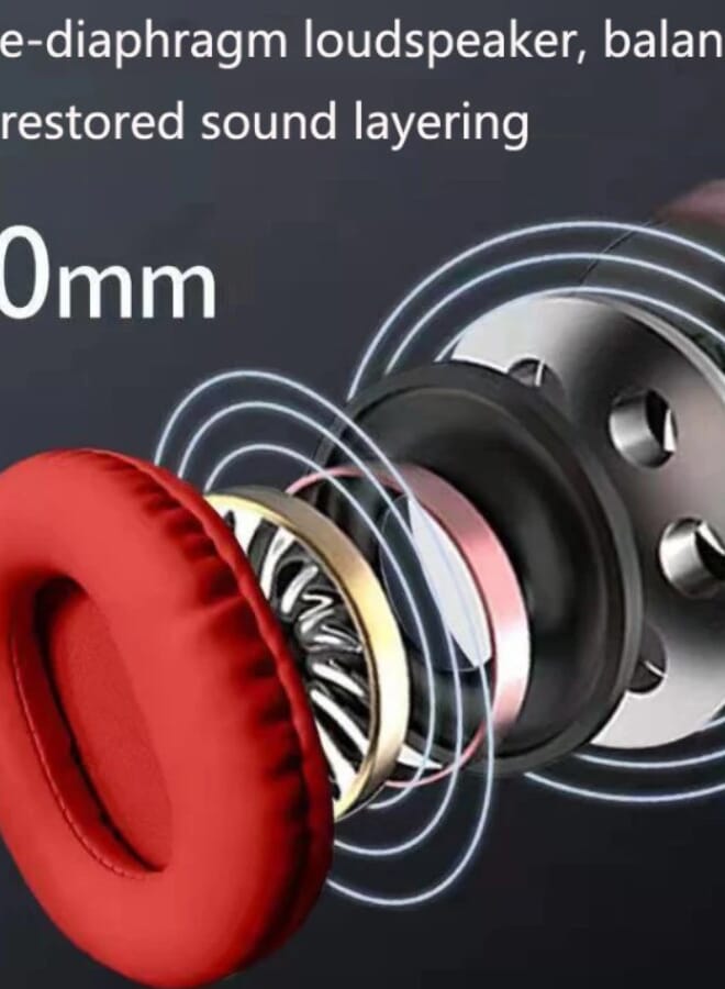 P9 Bluetooth Wireless Headset Over-Ear Headphone Red - Image 2