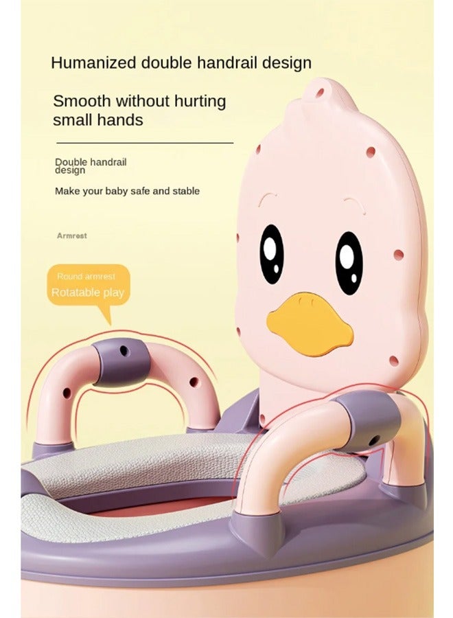 Potty Training Seat Baby Potty Training Toilet With Handle Simulation Large Capacity Removable Child Potty Training Chair Training Chair with Removable Toilet Ring and Washable Bucket with High Back Support & Lid for Boys and Girls Handles Splash Guard Comfortable Seat for Toddler  - Image 3