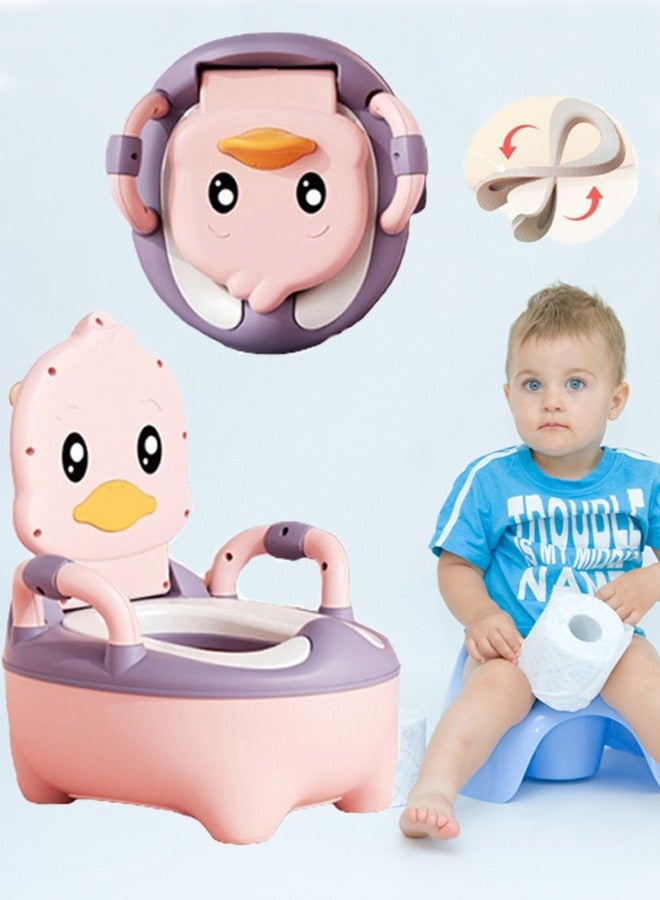 Potty Training Seat Baby Potty Training Toilet With Handle Simulation Large Capacity Removable Child Potty Training Chair Training Chair with Removable Toilet Ring and Washable Bucket with High Back Support & Lid for Boys and Girls Handles Splash Guard Comfortable Seat for Toddler  - Image 1