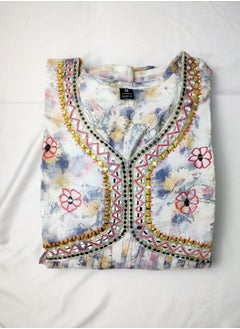 PRIYA’S PANACHE PRIYA'S PANACHE Cotton Flared White Printed Kurta | Traditional Ethnic Indian Dress | Designer Partywear for Women | Festive & Casual Wear  - Image 5