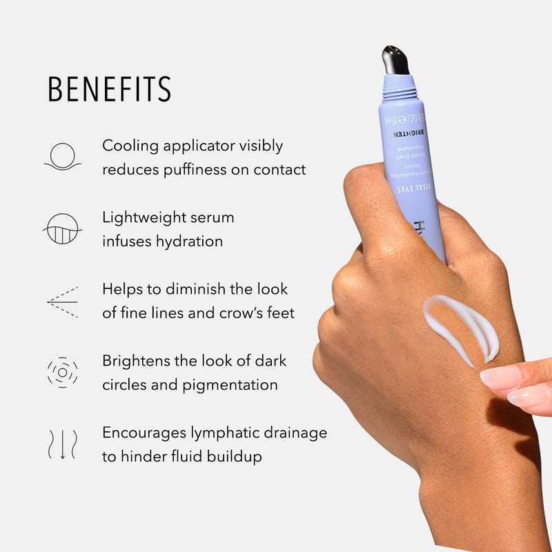 HydroPeptide Vital Eyes, Instant Awakening Serum, Cooling Rollerball Under Eye Moisturizer 0.3 Ounce - Image 3