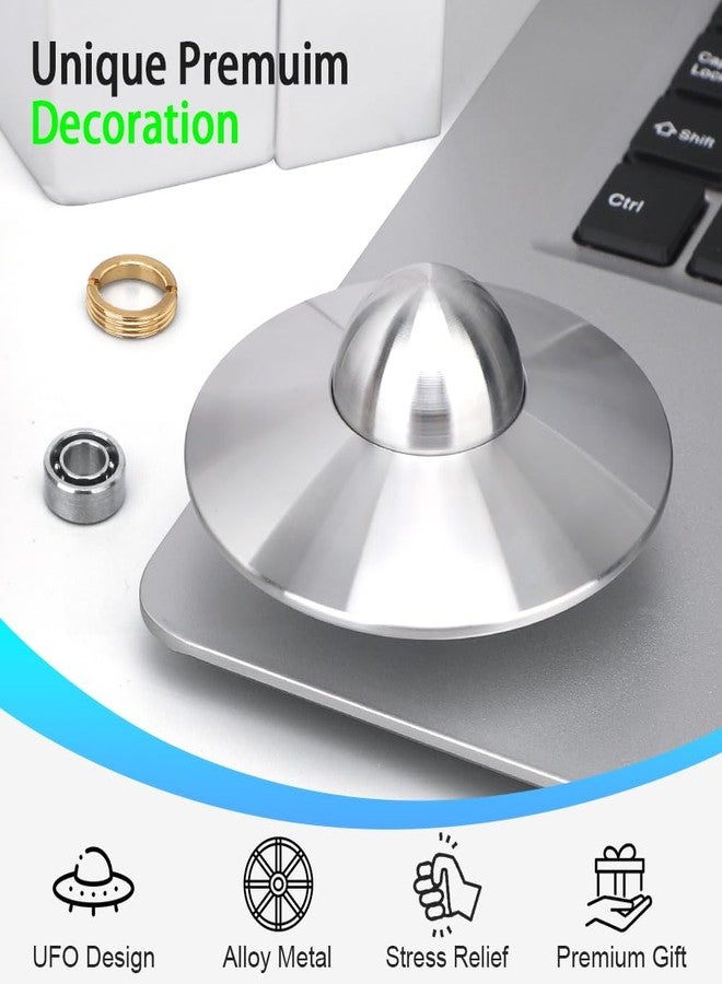 Anzmtosn UFO Fidget Spinner Toy for Kids Adults, Alloy Metal Spaceship Finger Hand Spinner, Cool Desk Gadget Decoration Ornament, Holiday Stocking Stuffer Gift, Stress Relief EDC Toy - Image 3