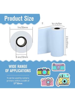 erorex 6 Rolls Print Camera Paper Refill 2.2 X 1 Inch Instant Camera Refill Print Paper Photo Printer Thermal Paper For Kids Pink Blue Yellow  - Image 2