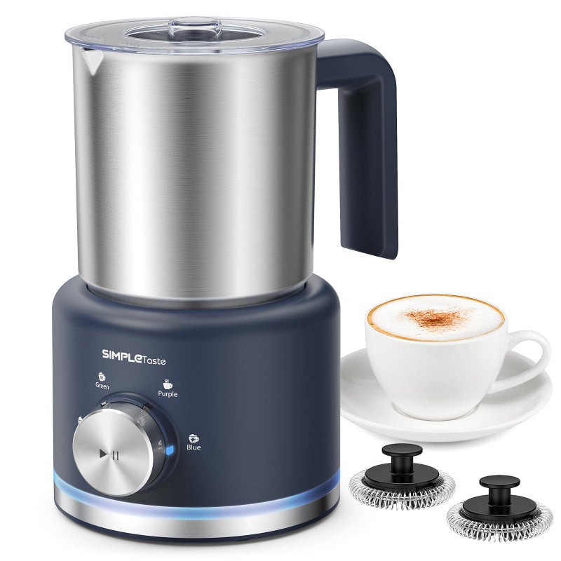 SIMPLETASTE Milk Frother, 4 in 1 Electric Milk Steamer, 16.91oz/500ml Automatic Warm and Cold Foam Frother for Coffee, Latte, Macchiato, Cappuccino, Hot Chocolate, Easy to Clean - Image 1