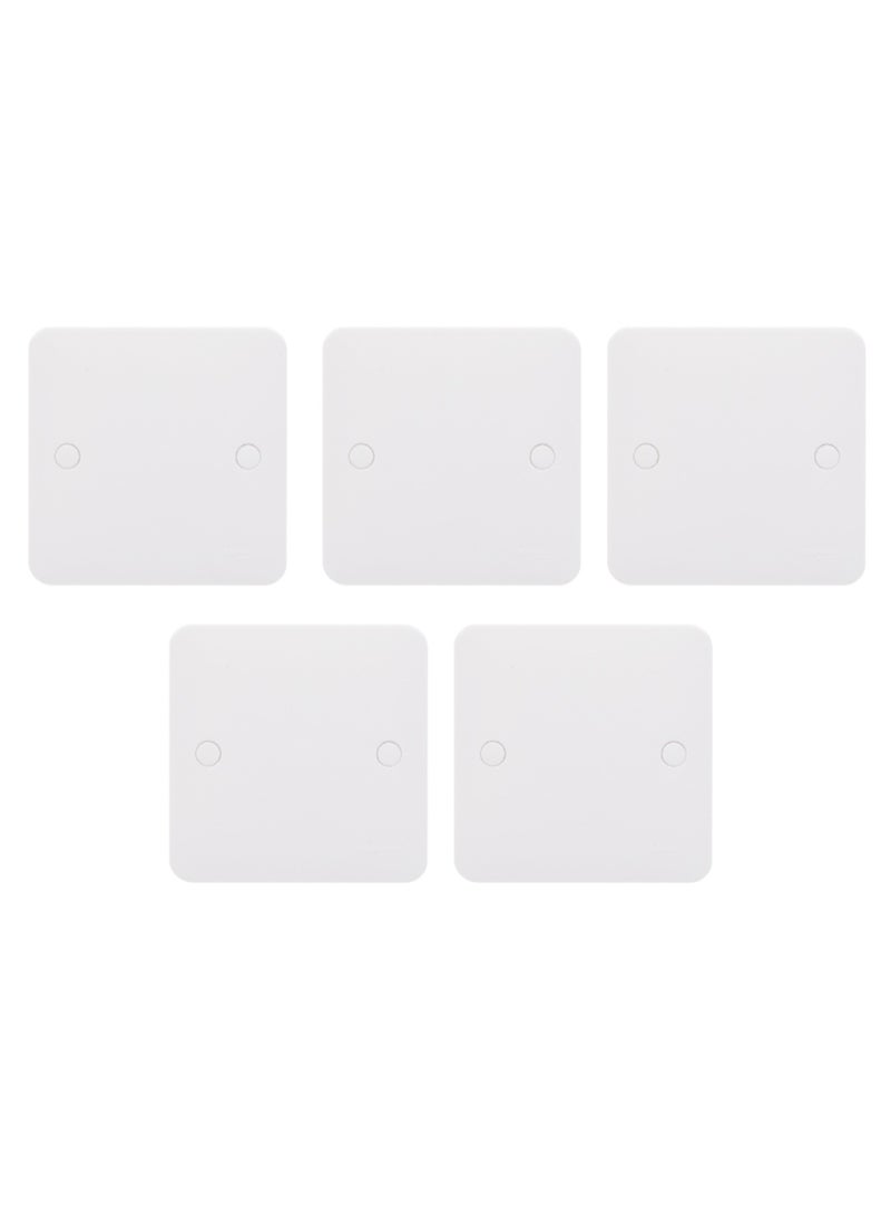 Schneider Electric Schneider Electric Lisse - White moulded - blank plate - 1 gang - matt white - GGBL8010S - Pack of 5