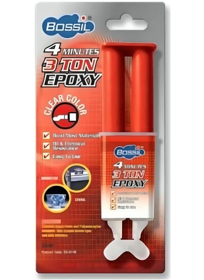 Bossil Bossil 4-Minute 3-Ton Clear Epoxy Adhesive  - Image 1