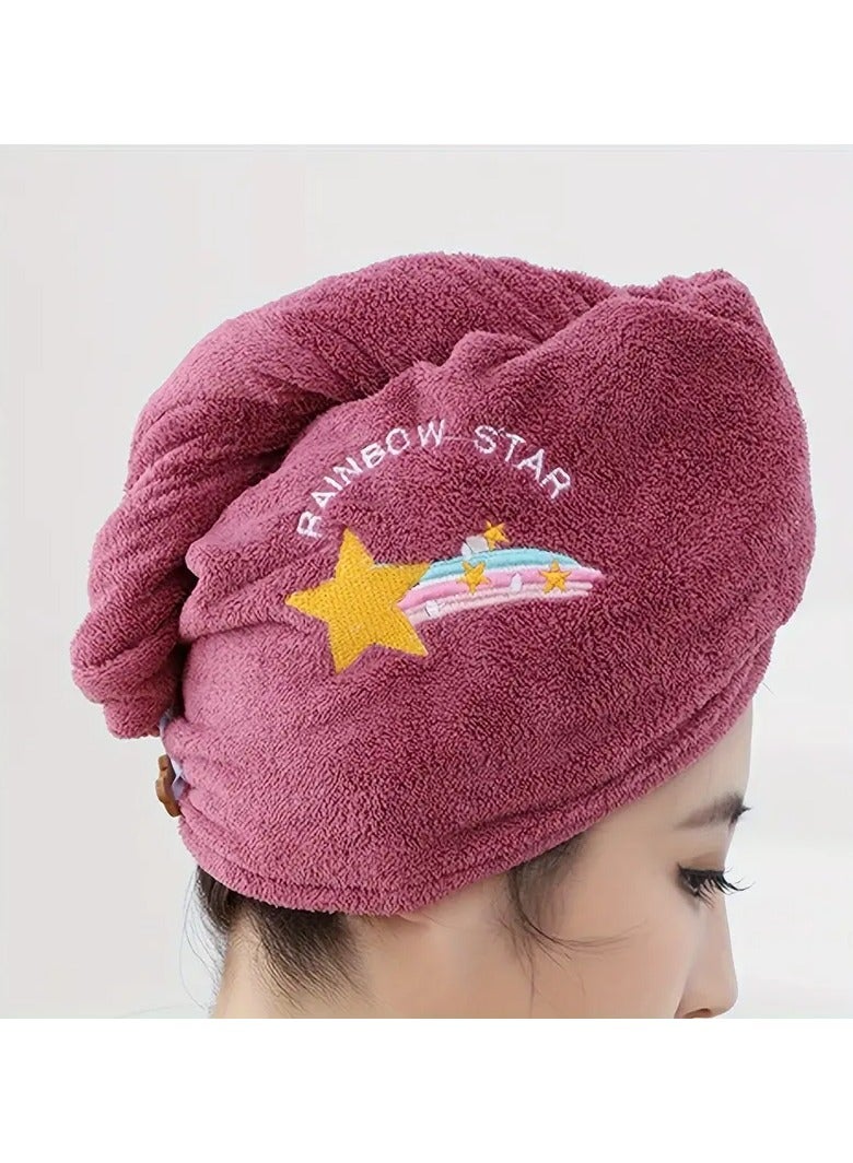 Loquat Hair Drying Towel Thickened Softness Hair Drying Towel Cute Absorbent Wrap Headband Bath Cap For Drying Curly Long Thick Hair,Long Hair Absorbent Wrap Towel, oned Hair Towel Wrap - Image 3