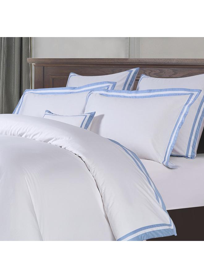 3-Piece Brata Stitch Convenient Twin Size Bed In A Bag Bedding Set White And Blue Signature04 