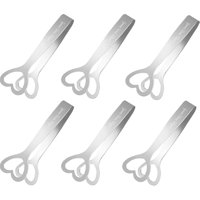 Silk Route Heart Design Sugar Tongs 6Pieces Silver - Image 2