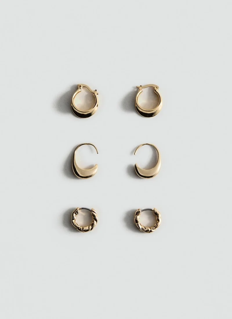MANGO 3 Pack Hoop Earrings