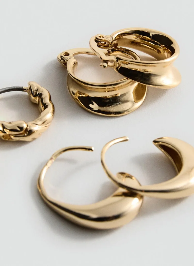MANGO 3 Pack Hoop Earrings