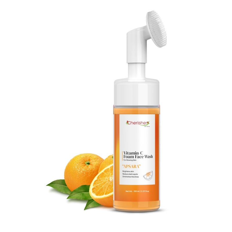 Cherisher "APSARA" Vitamin C Face Wash with 18+ Herbs & Aloe Vera for Glowing Skin | Tan Removal, Pigmentation, Oil Control & Hydration | Unisex Herbal Cleanser for All Skin Types| For Men & Women - Image 1