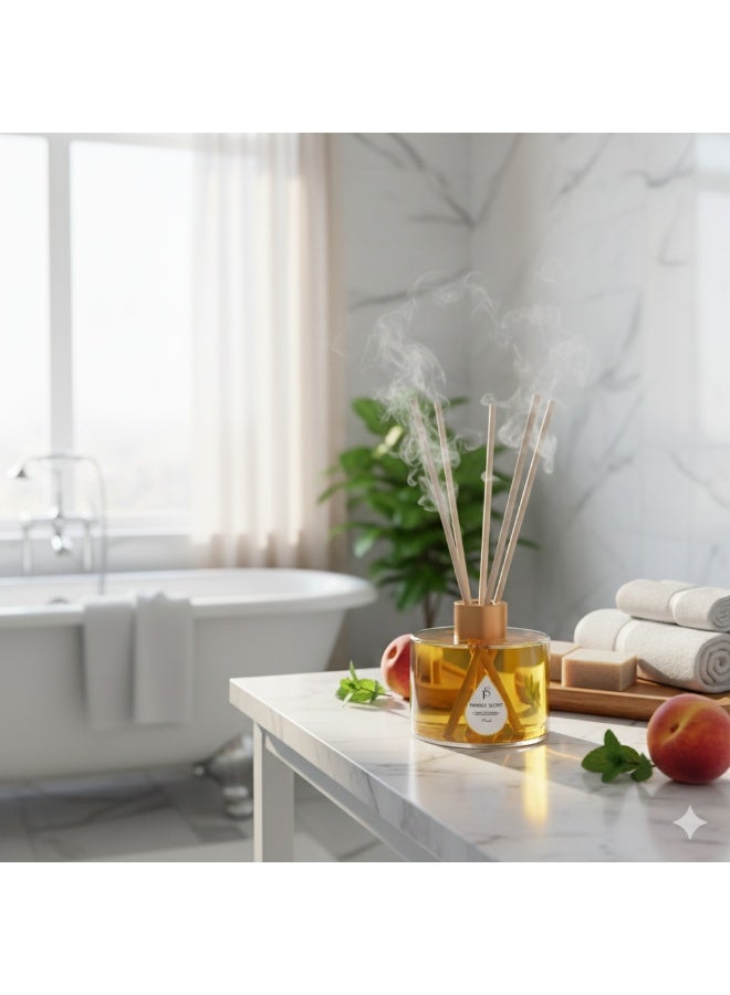 PURELY SCENT Peach Diffuser – 150ML Luxury Scented Oil Diffuser – Long Lasting Home Fragrance with Essential Oils – Elegant Decor & Gift Idea - Image 2