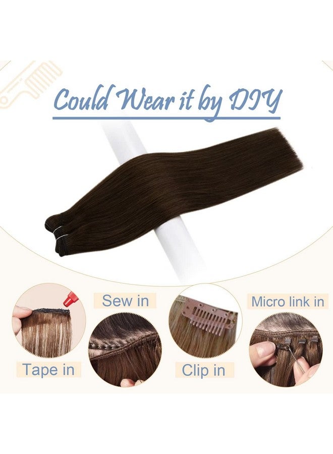 Easyouth Brown Weft Hair Extensions Real Human Hair Remy Hair Weft Extensions 100 Grams Straight Double Weft Brown Sew In Hair Extensions Weft Hair Extensions Human Hair 22 Inch - Image 5