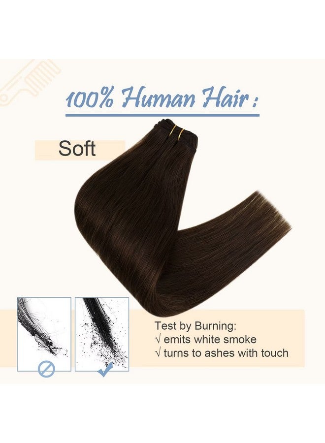 Easyouth Brown Weft Hair Extensions Real Human Hair Remy Hair Weft Extensions 100 Grams Straight Double Weft Brown Sew In Hair Extensions Weft Hair Extensions Human Hair 22 Inch - Image 4