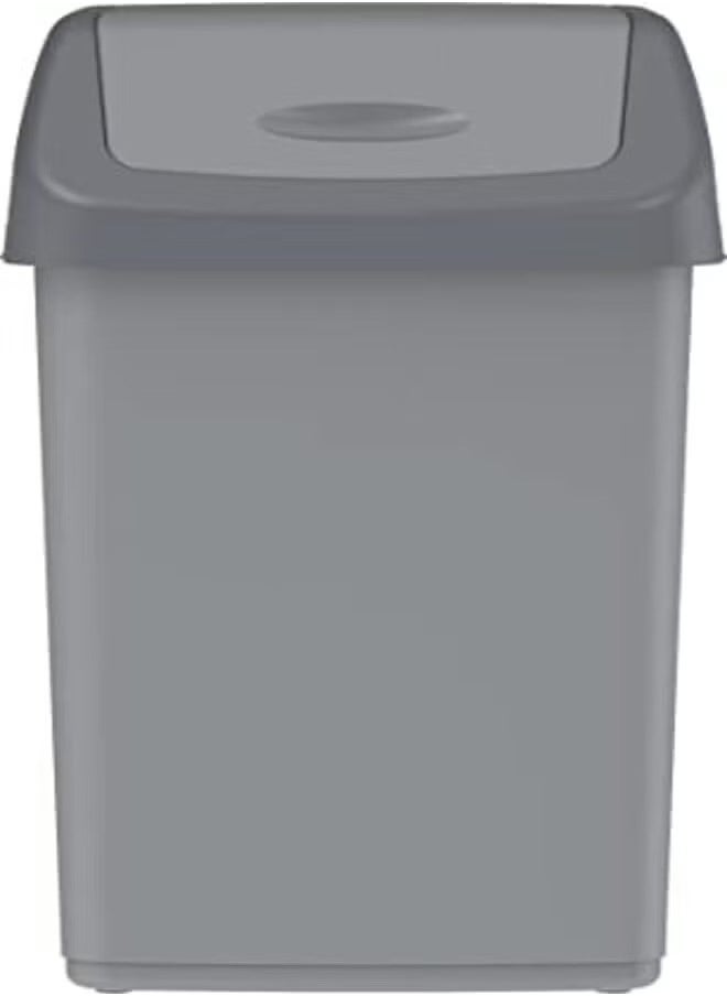 Generic Kitchen Trash Bin, Garbage Bin, Trash Can, Waste Bin, Swing Top Waste Bins with Lid, for Kitchen, Office, Bathroom Grey  - Image 1