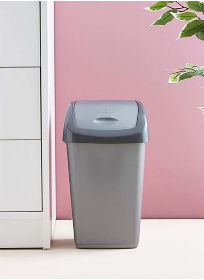 Generic Kitchen Trash Bin, Garbage Bin, Trash Can, Waste Bin, Swing Top Waste Bins with Lid, for Kitchen, Office, Bathroom Grey  - Image 3