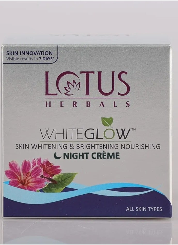 LOTUS HERBALS WHITE GLOW SKIN WHITENING & BRIGHTENING NOURISHING NIGHT CREAM 60G  - Image 2